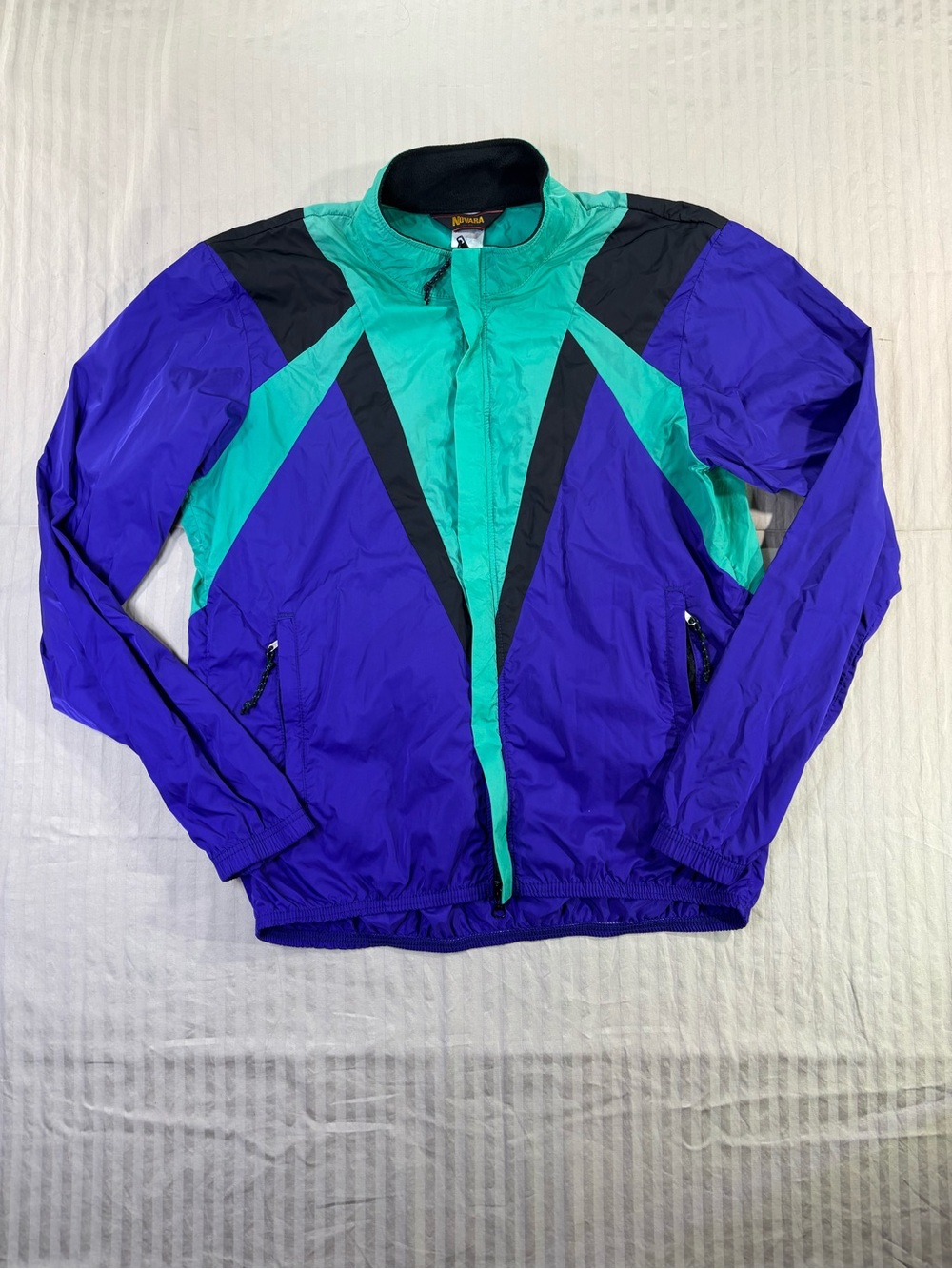 Vintage Novara by REI Cycling Windbreaker Jacket Blue Teal Black Size L Unisex